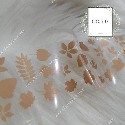 Autumn Leaves Print Foil Nail Transfer