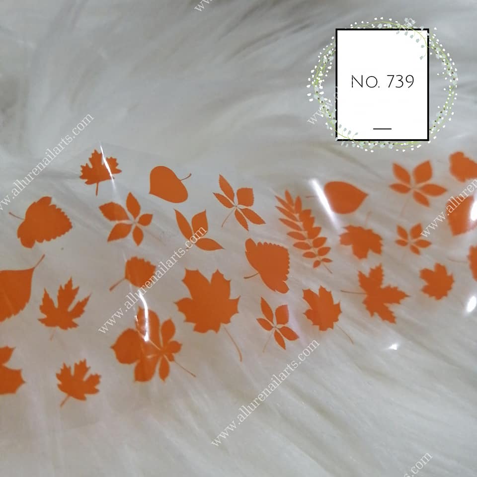 Autumn Leaves Print Foil Nail Transfer