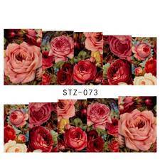 Roses Peony Red Flower Nail Decal