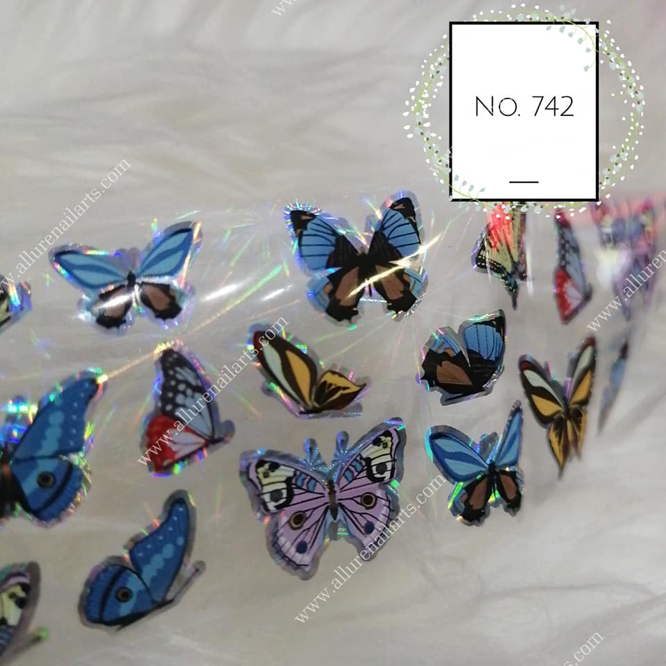 Butterfly Print Foil Nail Transfer