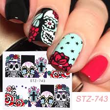 Halloween Face Skull Nail Decal