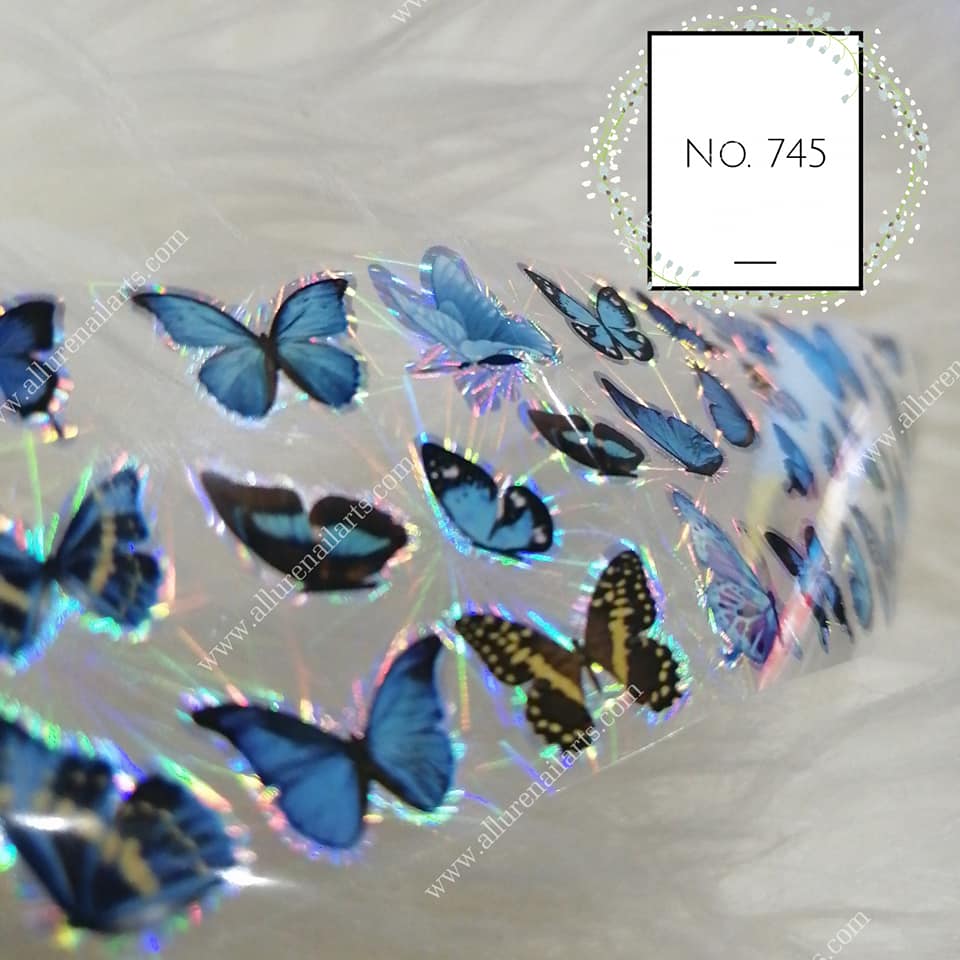 Butterfly Print Foil Nail Transfer