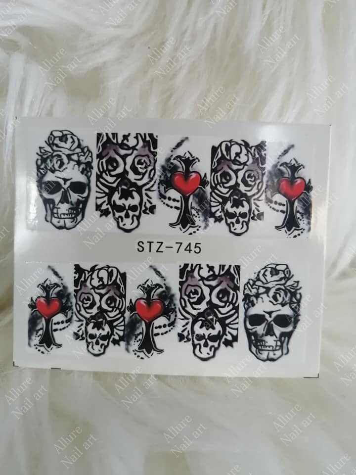 Halloween Face Skull Nail Decal