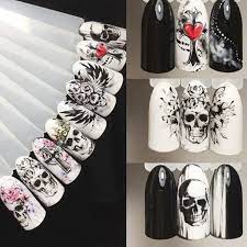 Halloween Face Skull Nail Decal