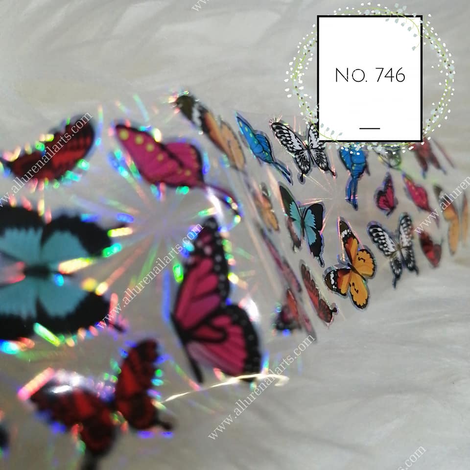 Butterfly Print Foil Nail Transfer