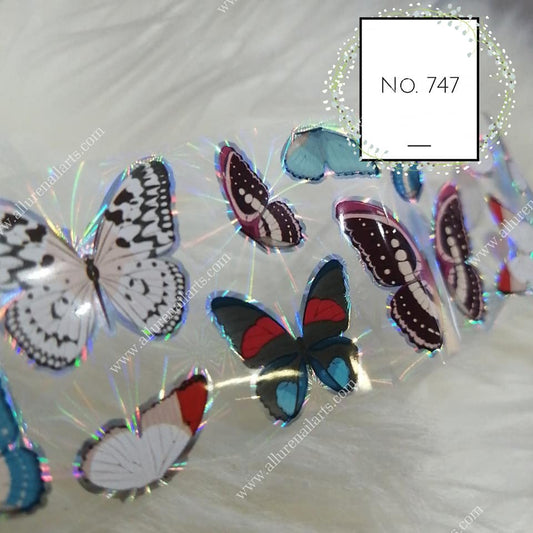 Butterfly Print Foil Nail Transfer