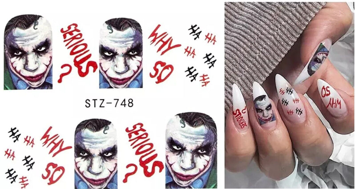 Halloween Face Skull Nail Decal