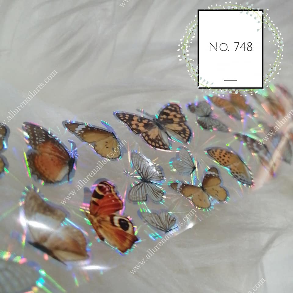 Butterfly Print Foil Nail Transfer