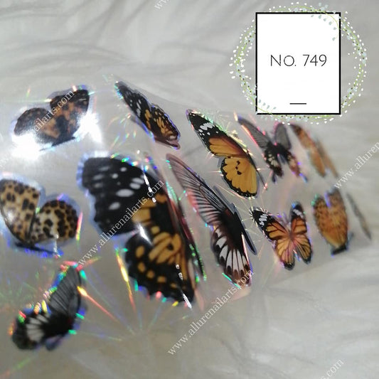 Butterfly Print Foil Nail Transfer