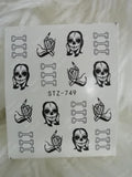 Halloween Face Skull Nail Decal