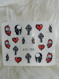 Halloween Face Skull Nail Decal