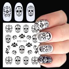 Halloween Face Skull Nail Decal