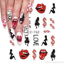 Dollar Pop Art Lips Rose Love Heart Nail Decal