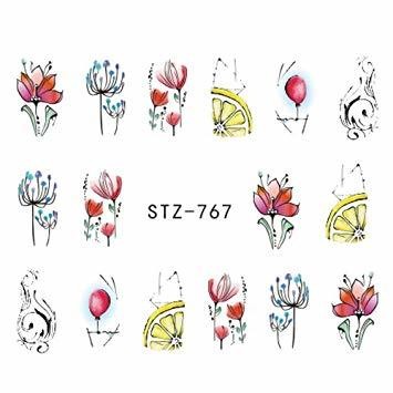 Flower Lemon Water Nail Decal