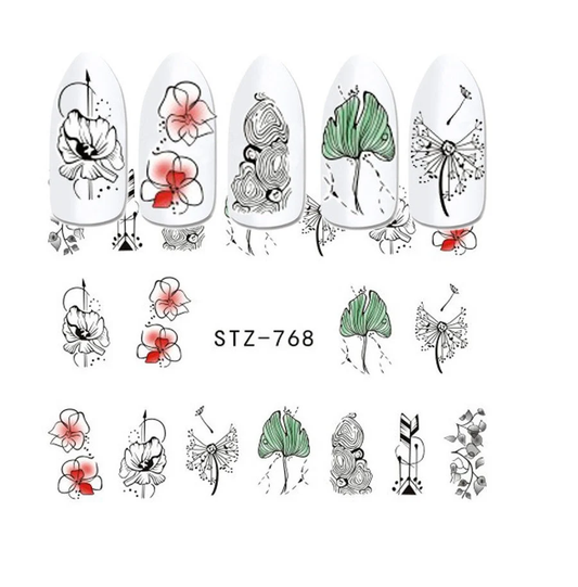 Flower Water Nail Decal