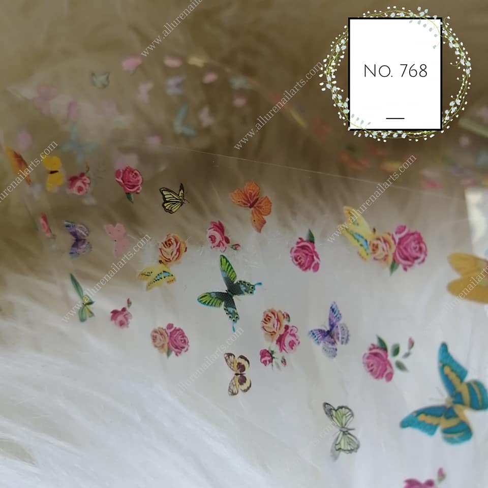 Butterfly Print Foil Nail Transfer