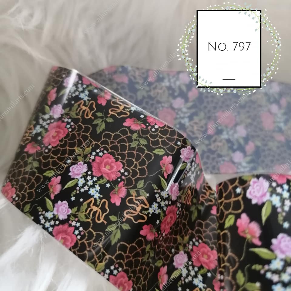 Floral Flower Foil Nail Transfer