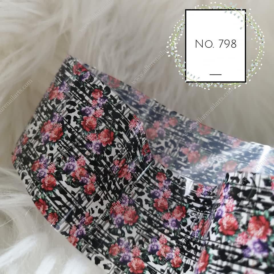 Floral Flower Foil Nail Transfer