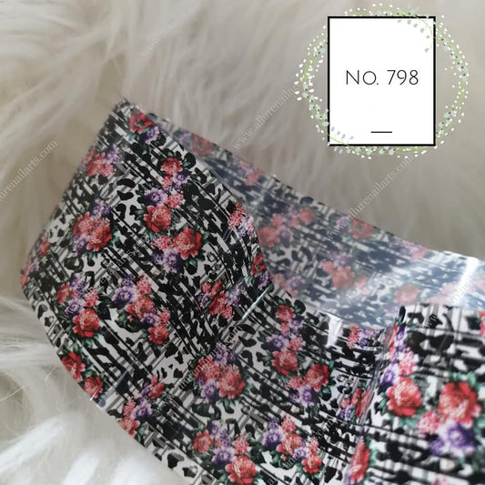 Floral Flower Foil Nail Transfer