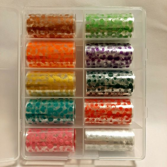 Bubbles Circles Moons Nail Art Foil Set Box