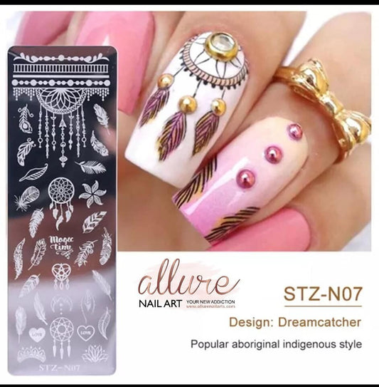 STZN07 Dream catcher Feather Stamping Plate