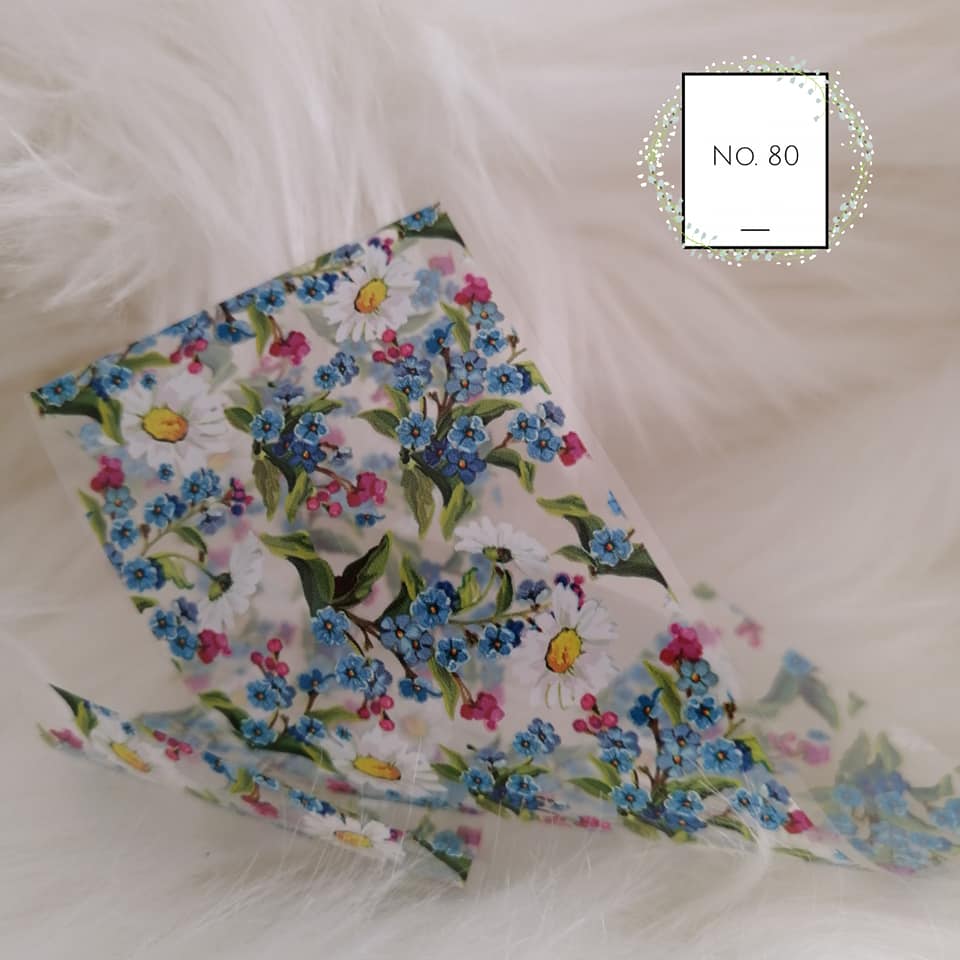 Floral Flower Foil Nail Transfer