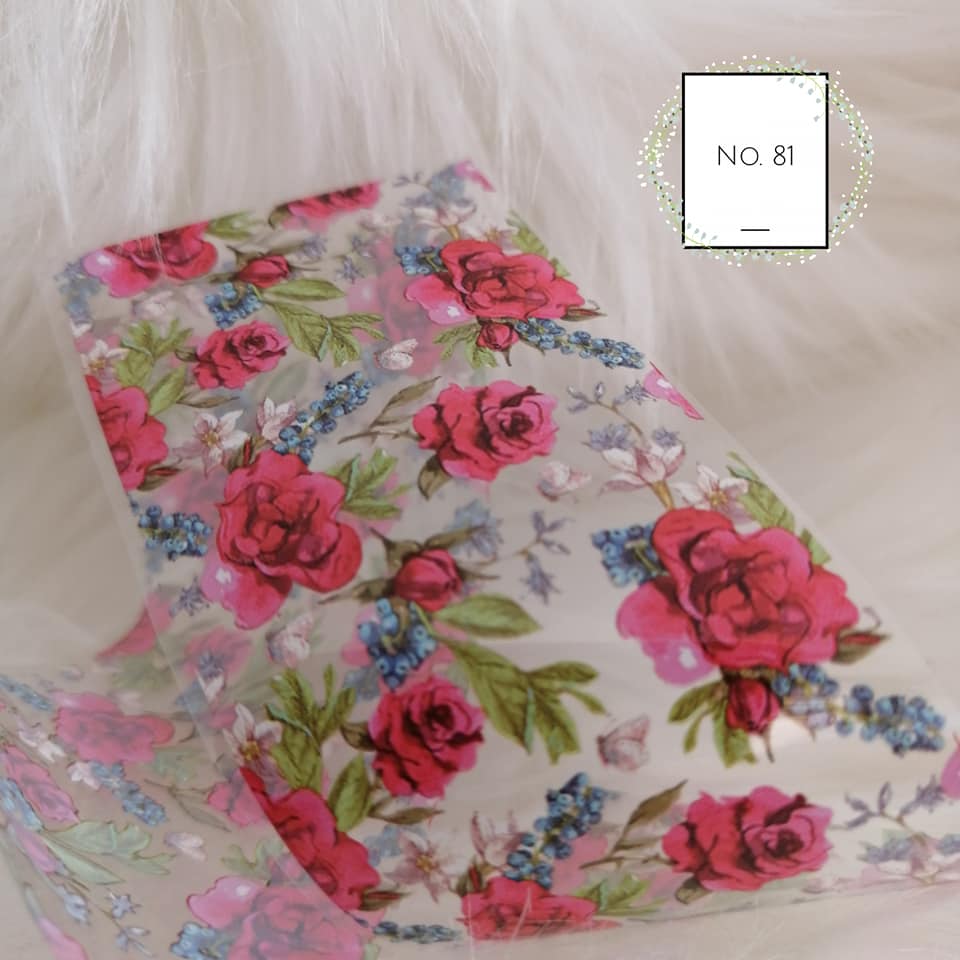 Floral Flower Foil Nail Transfer