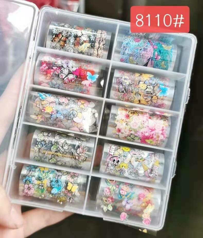 Butterfly Flower Nail Art Foil Set Box