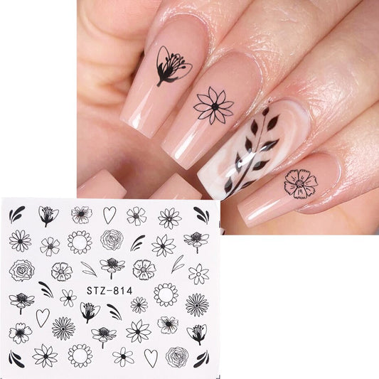 Flower Leaf Nail Decal