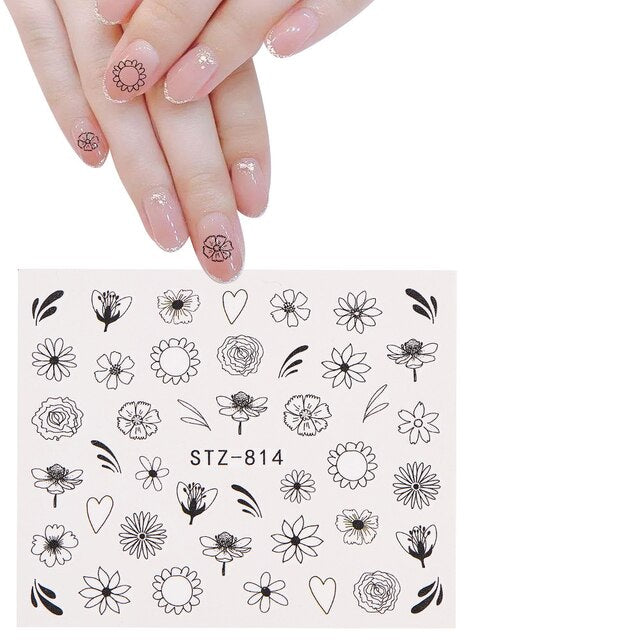 Flower Leaf Nail Decal