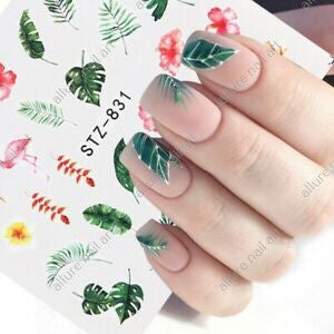 Flower Flamingo Leaves Nail Decal