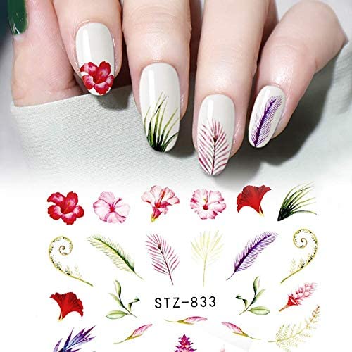 Flower Leaves Nail Decal