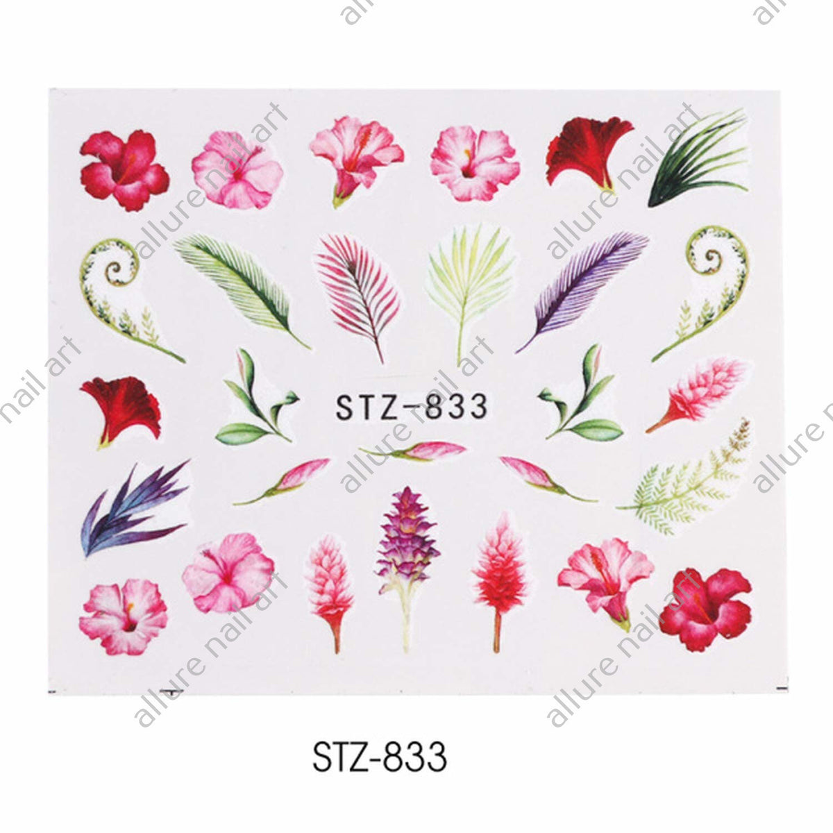 Flower Leaves Nail Decal