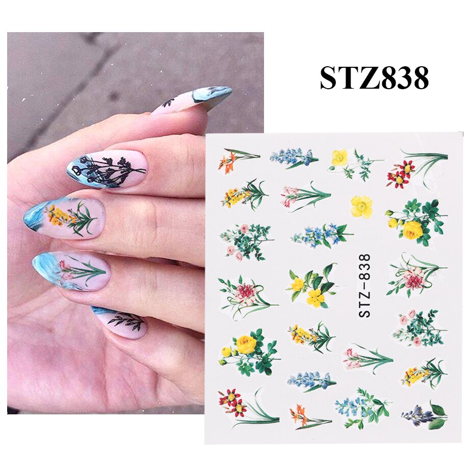 Flower Leaves Nail Decal