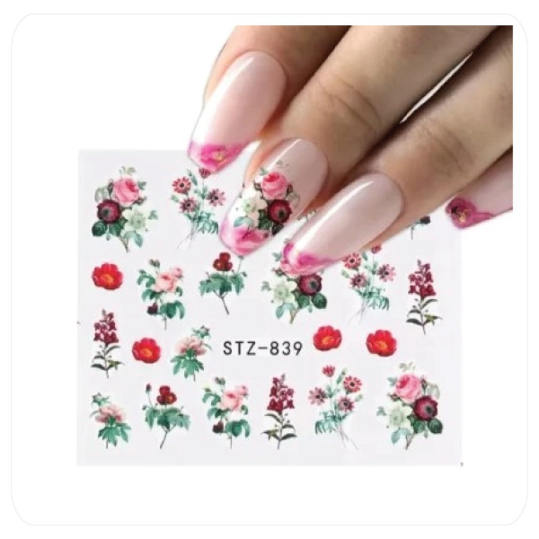 Flower Leaves Nail Decal