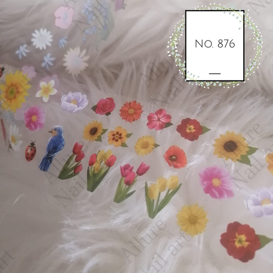 Floral Foil Nail Transfer