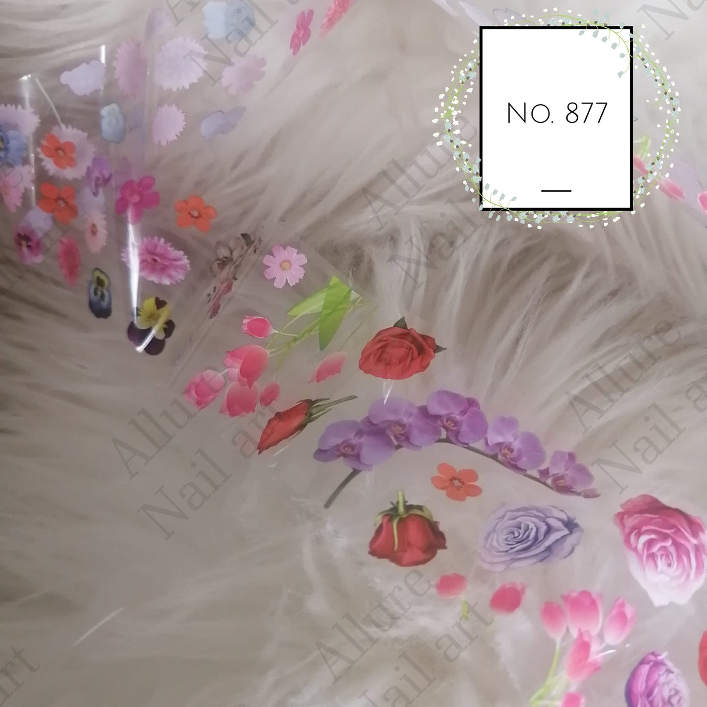 Floral Foil Nail Transfer