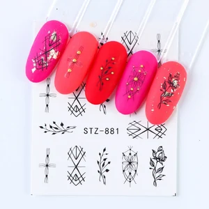 Flower Geometric Nail Decal STZ881