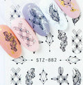 Flower Geometric Nail Decal STZ882
