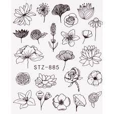 Flower Geometric Nail Decal STZ885