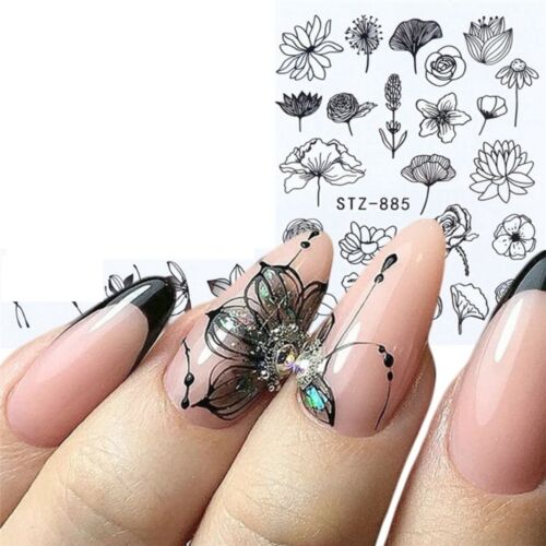 Flower Geometric Nail Decal STZ885