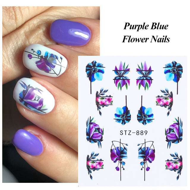 Flower Geometric Nail Decal STZ889