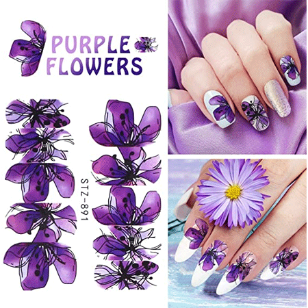 Flower Geometric Nail Decal STZ891