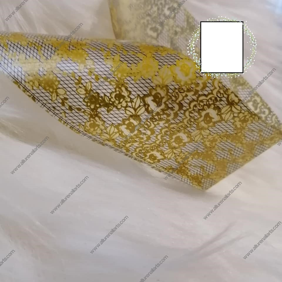 Gold Black Geometric Foil Nail Transfer