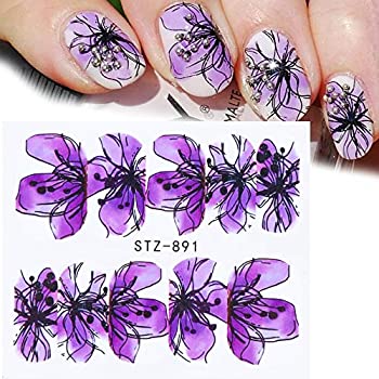 Flower Geometric Nail Decal STZ891