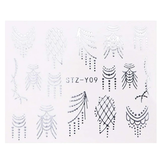Silver Metallic Lace Nail Decal