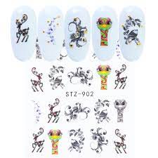 Ostrich Bird Deer Geometric Nail Decal STZ902