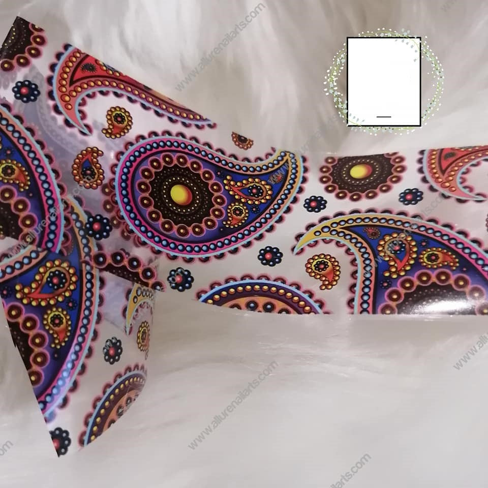 Paisley Mandala Bohemian Foil Nail Transfer