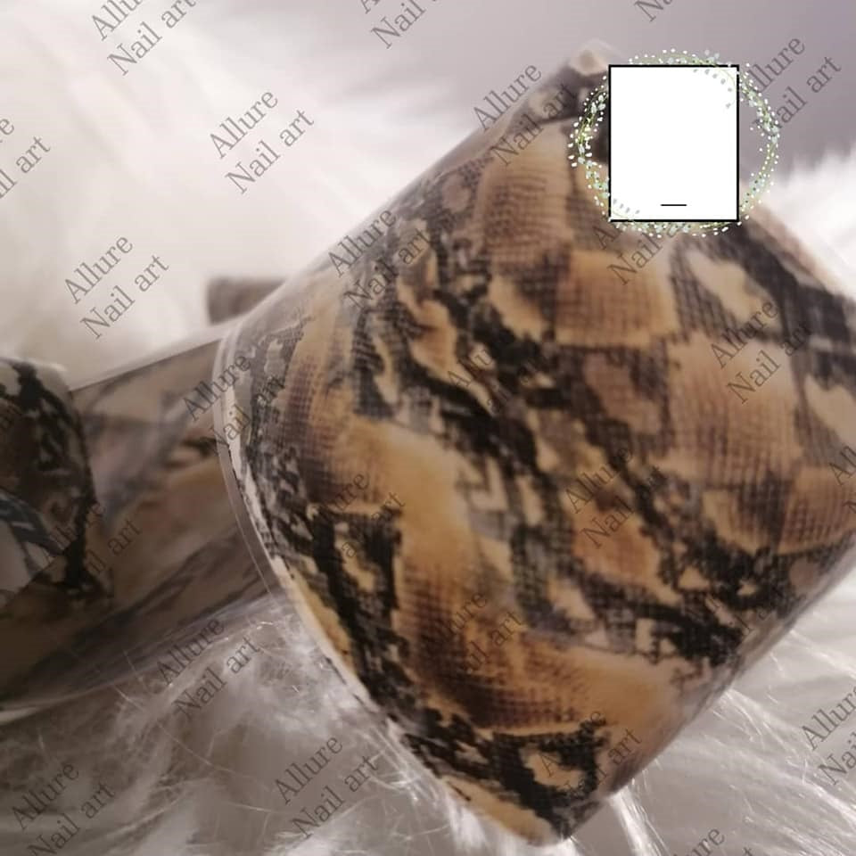 Snake Pattern Print Foil Nail Transfer