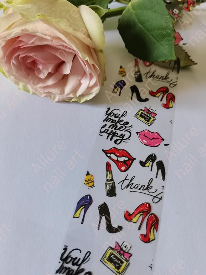 Love Valentine Foil Nail Transfer